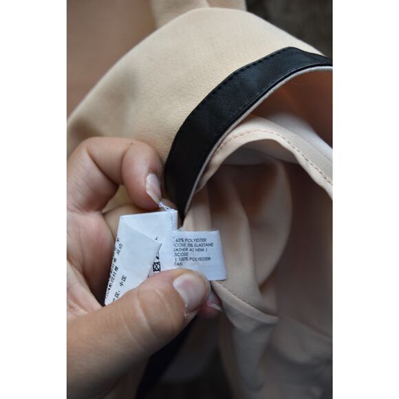 Club Monaco Blush Pink A-Line Skirt with Faux Leather Trim – Size 00 - Picture 4 of 4